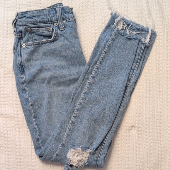 Madewell Denim - Madewell Light Blue Distressed Ankle Jeans